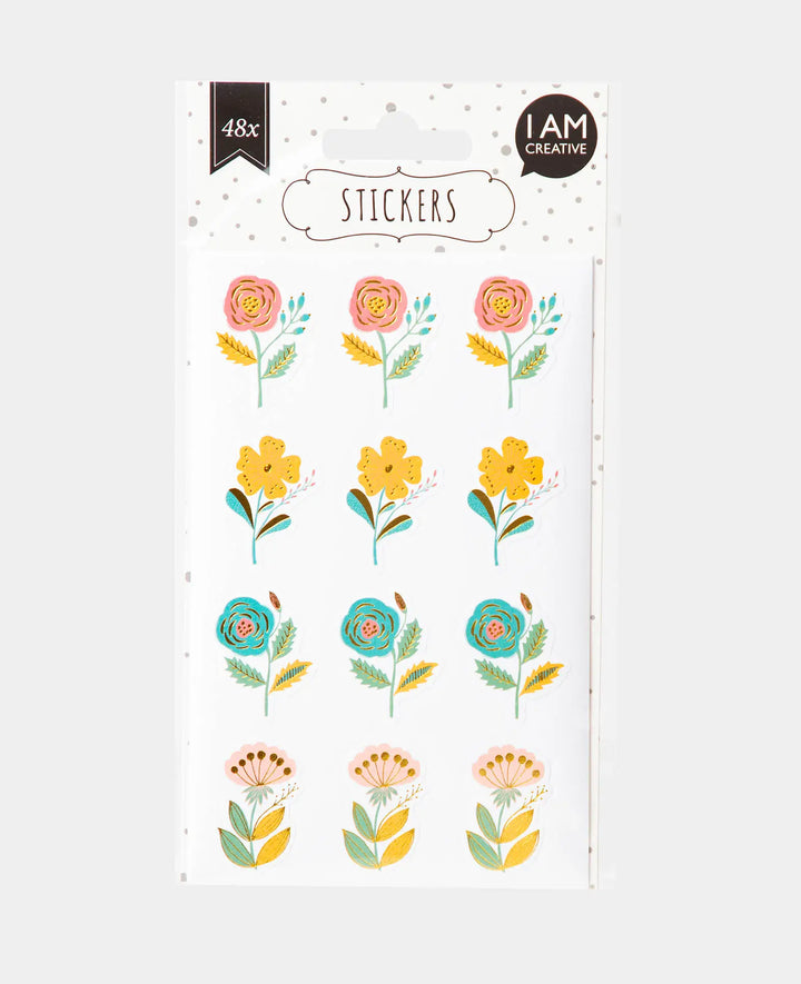 Autocollants Fleurs, colorés avec de l&