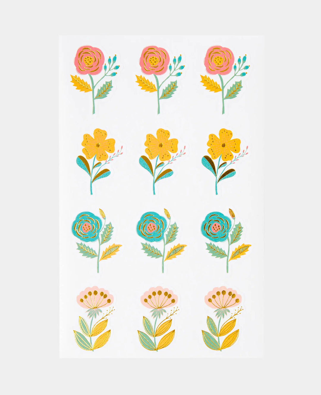 Autocollants Fleurs, colorés avec de l&