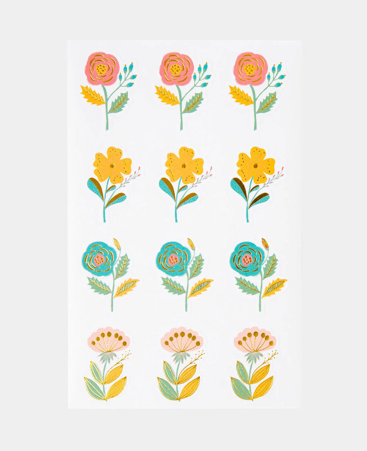 Autocollants Fleurs, colorés avec de l&