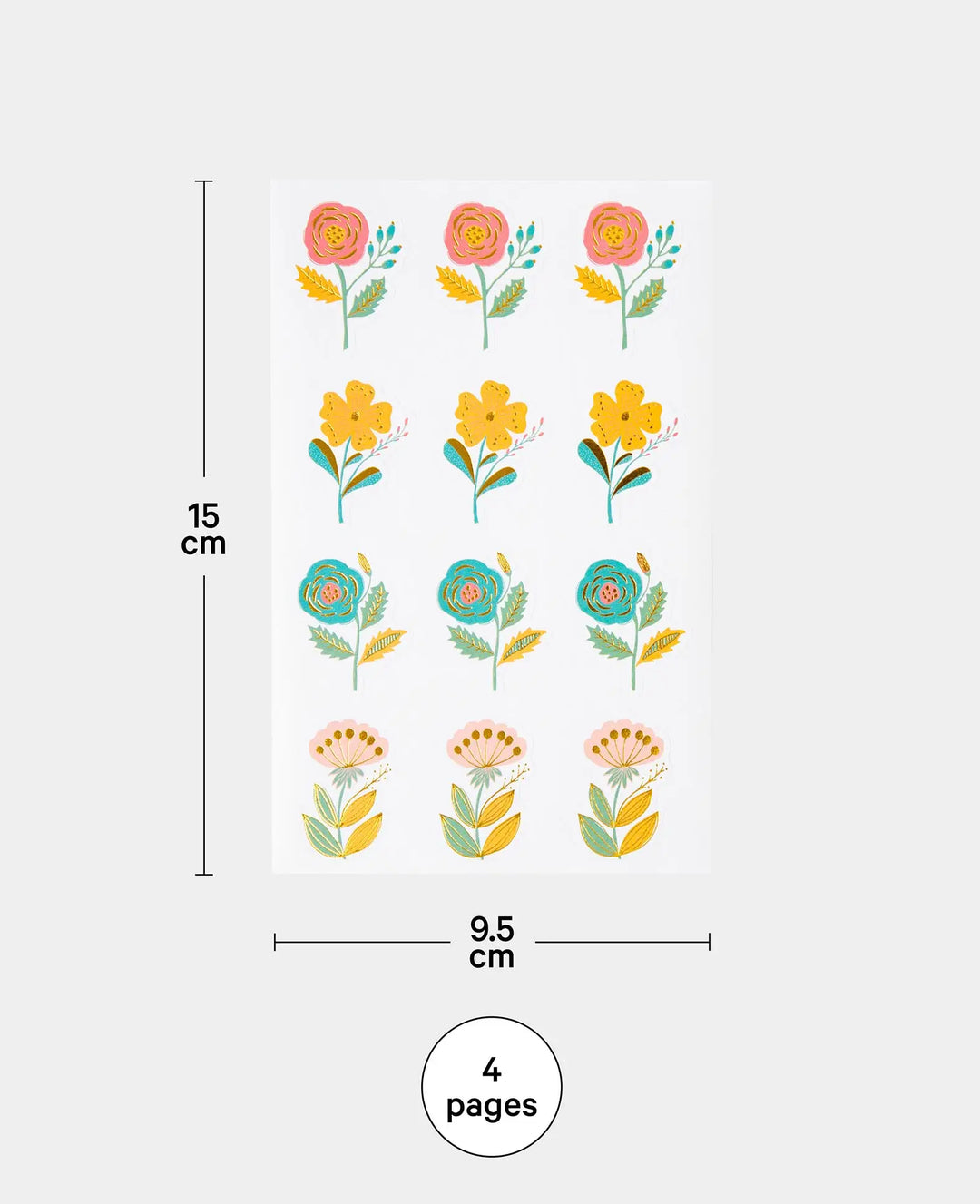 Autocollants Fleurs, colorés avec de l&
