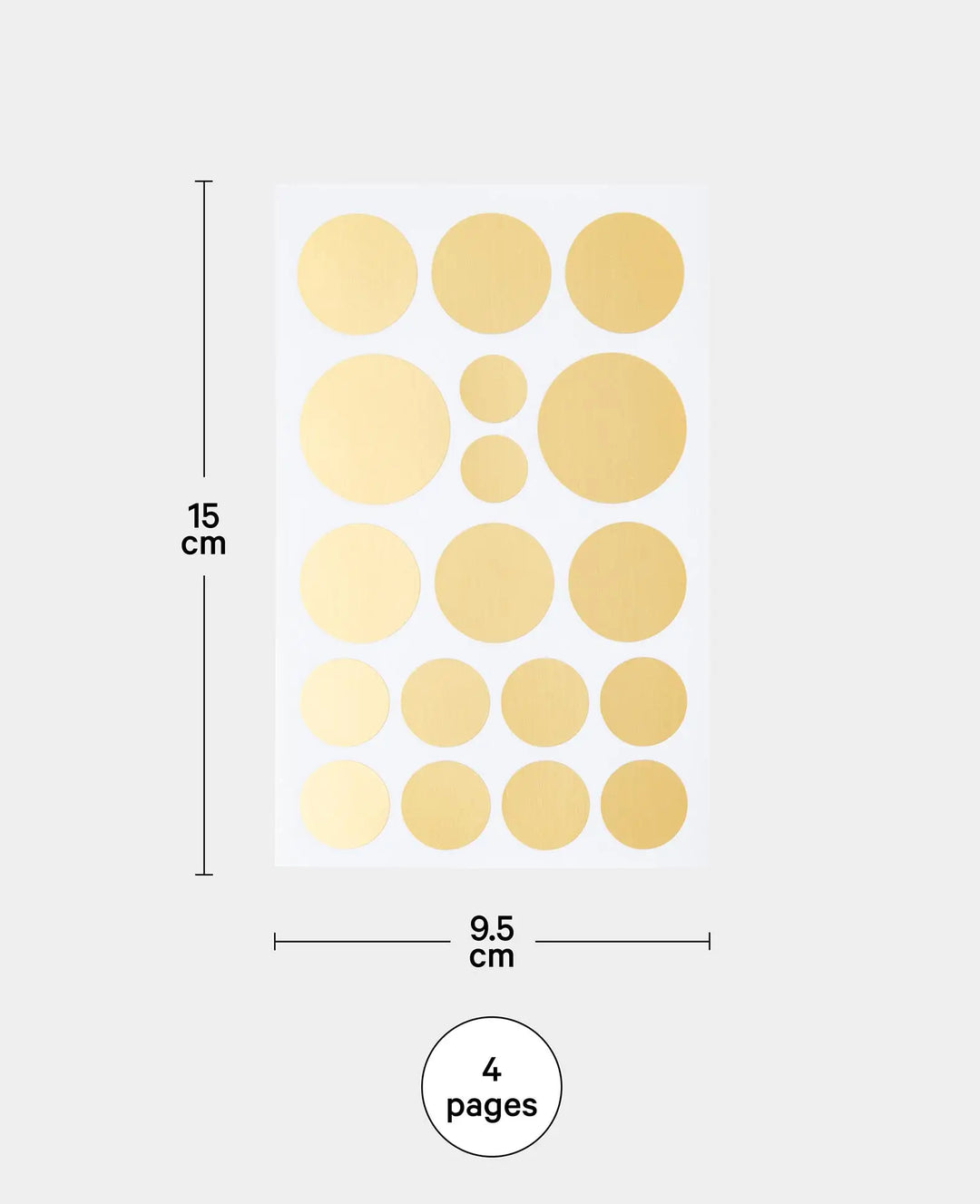 Autocollant points dorés, or, 9,5 x 15 cm, 4 feuilles