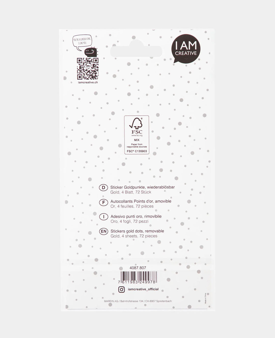 Autocollant points dorés, or, 9,5 x 15 cm, 4 feuilles