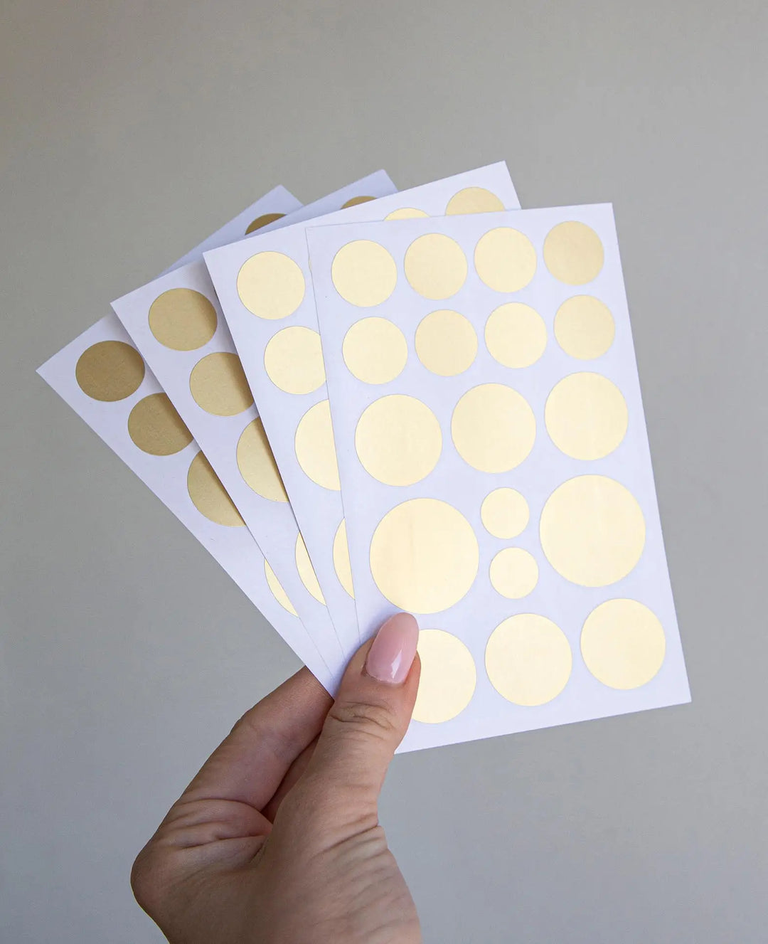 Autocollant points dorés, or, 9,5 x 15 cm, 4 feuilles