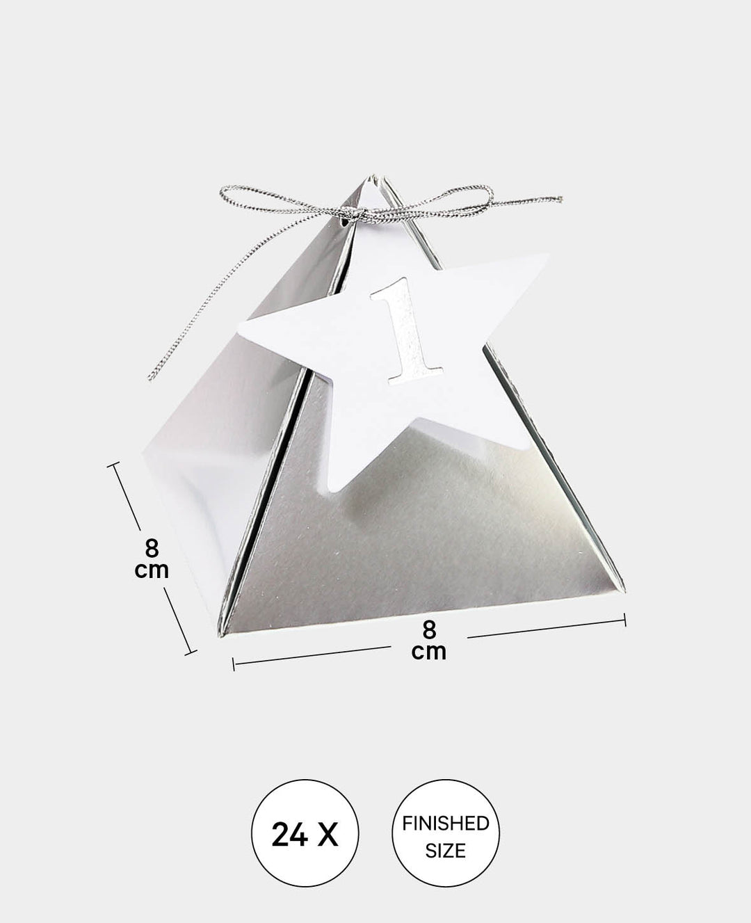 Adventskalender-Boxen Silber/Weiss, 8×8×8 cm, 49-tlg.