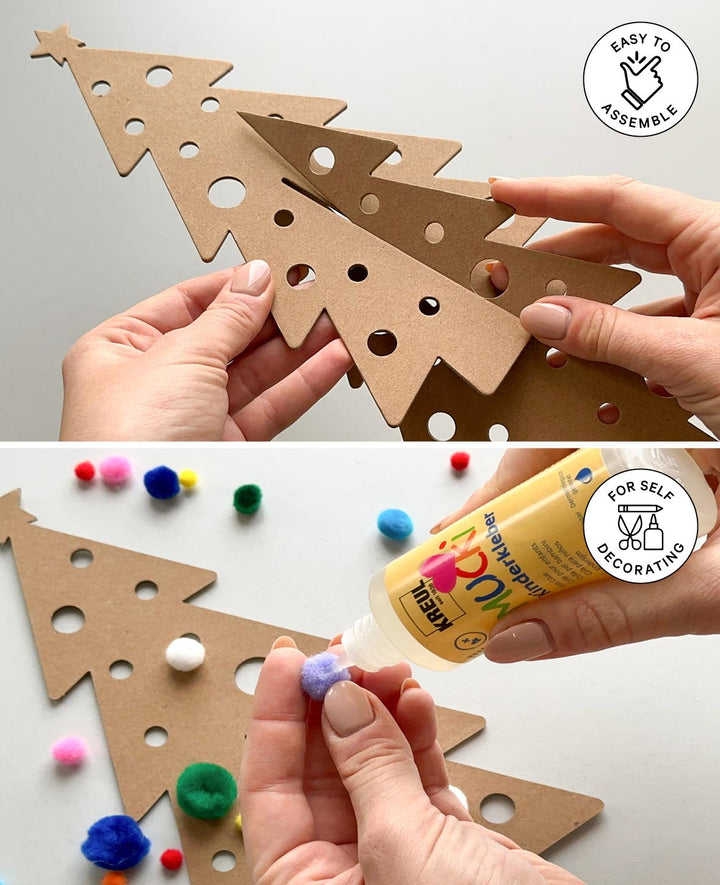 DIY Christmas Tree Set, Brown, 4-piece.