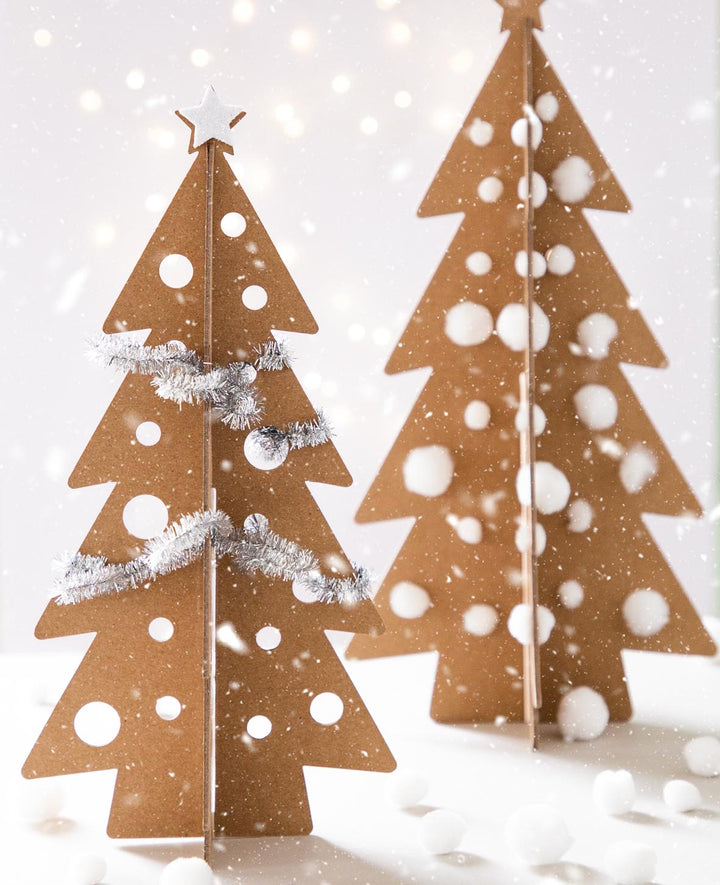 DIY Christmas Tree Set, Brown, 4-piece.