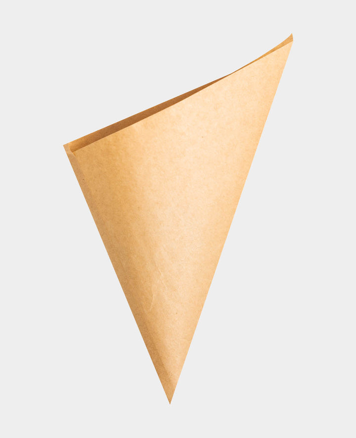 Spitzbeutel, Papiertüten mit Kegelform für Leckereien wie gebrannte Mandeln, Marroni, Kekse und andere Köstlichkeiten, 17 x 17 cm, Natur, 15 Stk.