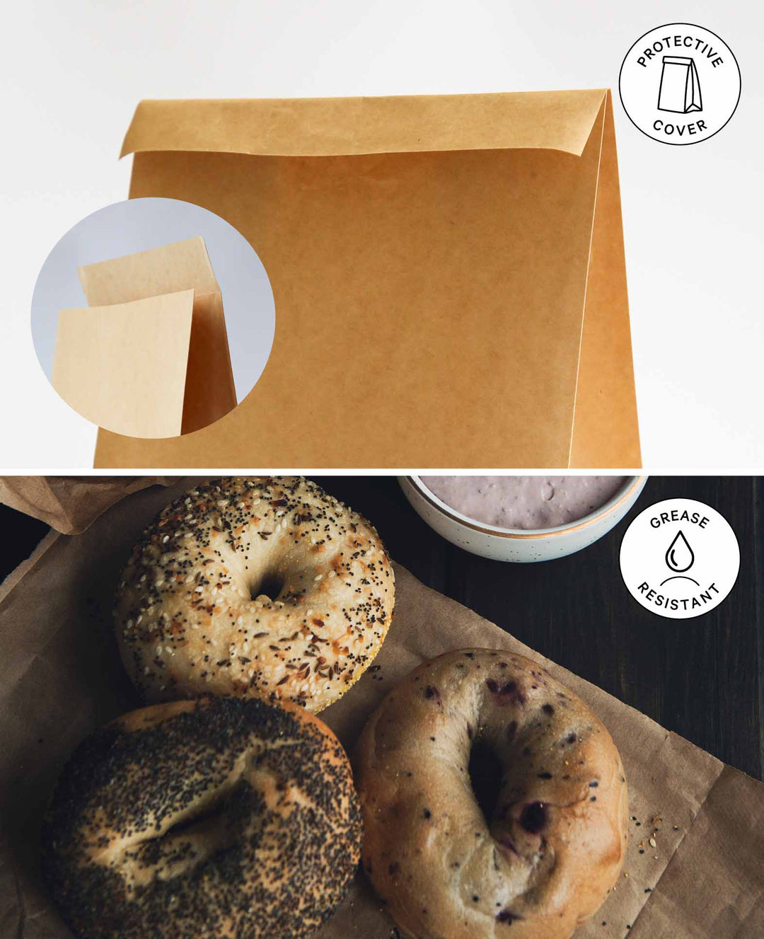 Paper bags, 17 x 26 x 11.5 cm, paper bags with rectangular window for gifts, for decorating yourself, food-certified, brown, 4 pcs.