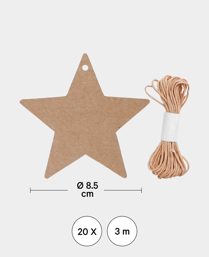 Geschenkanhänger Stern, 20 Stk.