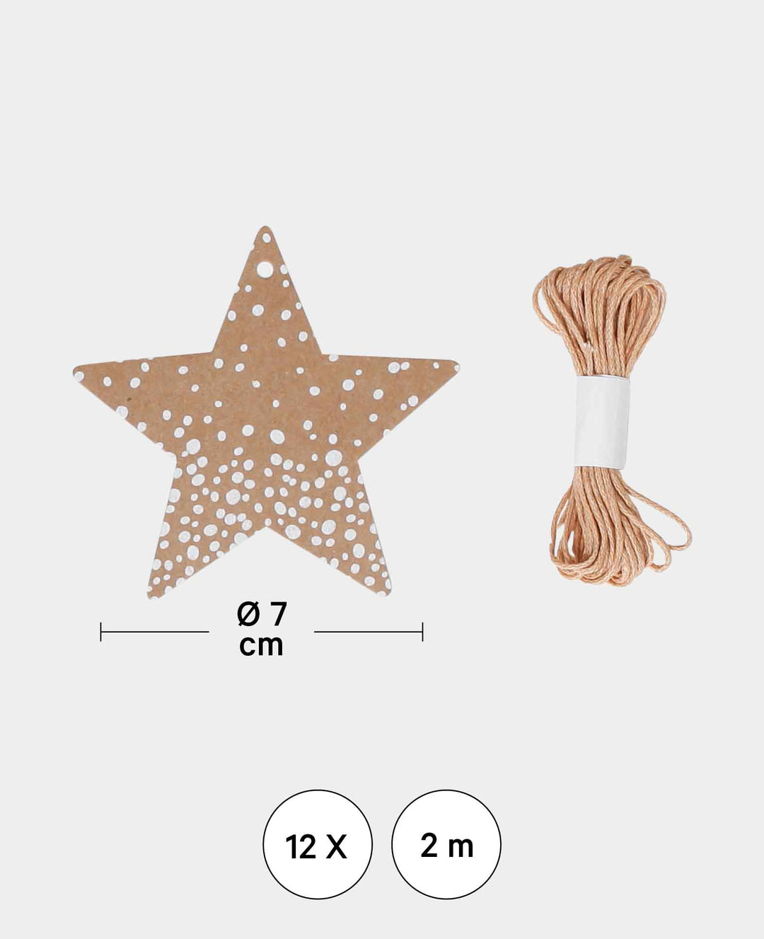 Gift Tags Star, 12 pcs.