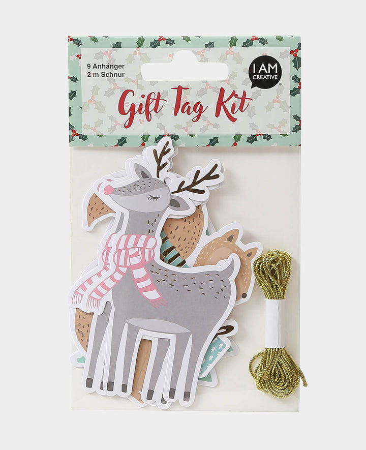 Gift Tag Kit, Fir Tree, Squirrel &amp; Deer, 9 pcs.