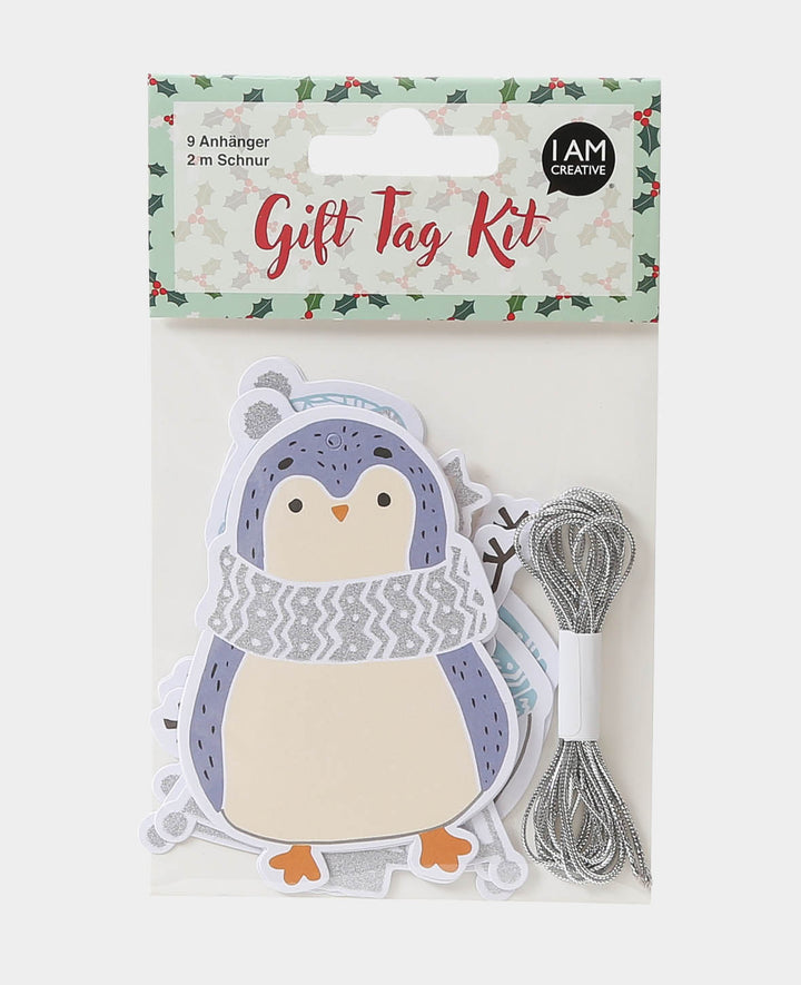 Gift Tag Kit, Schneemann, Tanne &amp; Pinguin, 9 Stk.