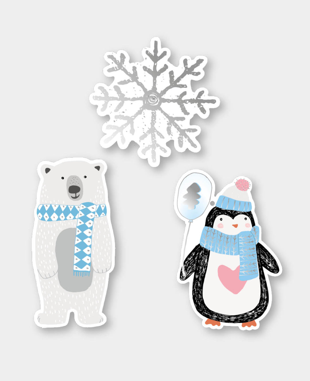 Gift Tag Kit, Schneeflocke, Eisbär &amp; Pinguin, 9 Stk.