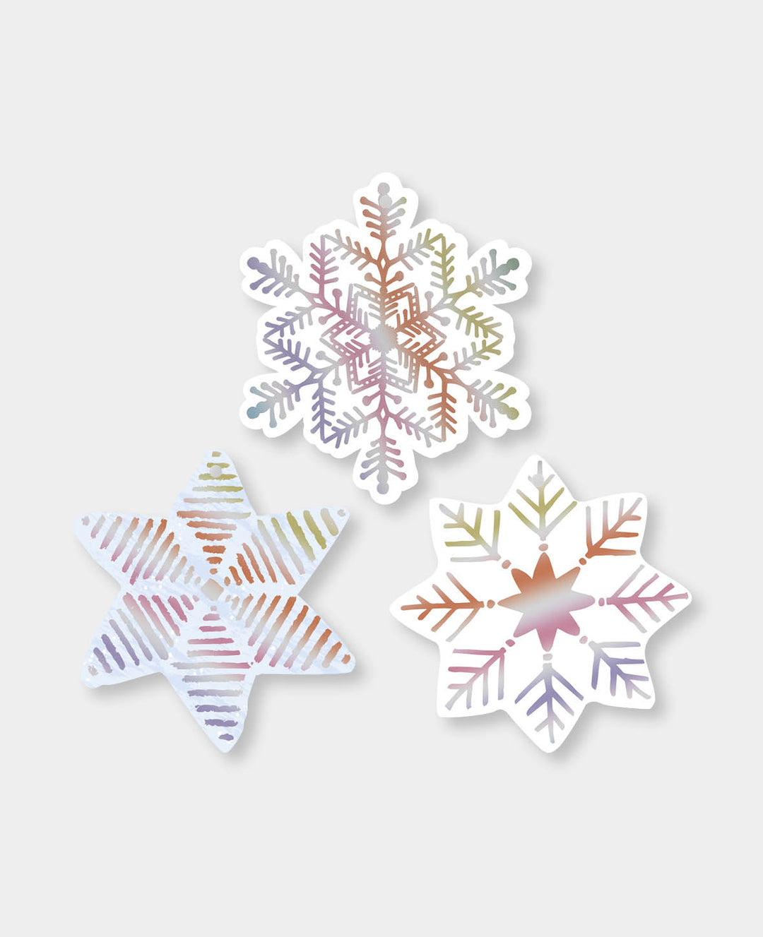 Gift Tags X-mas XIII, Snowflake Design Tags, White, ø 9.3 - ø 10.4 cm, 9 pcs.