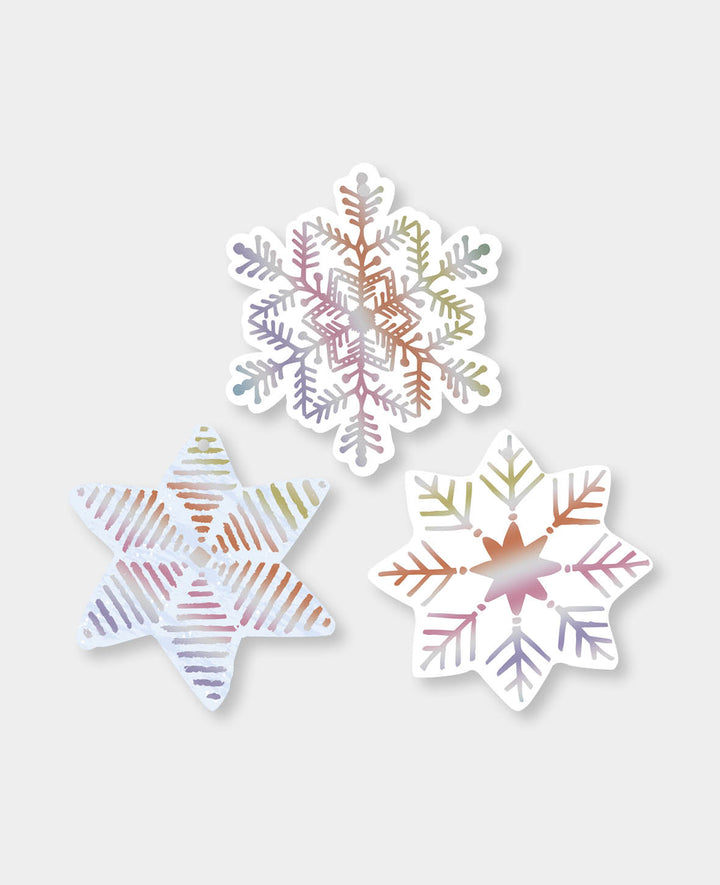 Gift Tags X-mas XIII, Snowflake Design Tags, White, ø 9.3 - ø 10.4 cm, 9 pcs.
