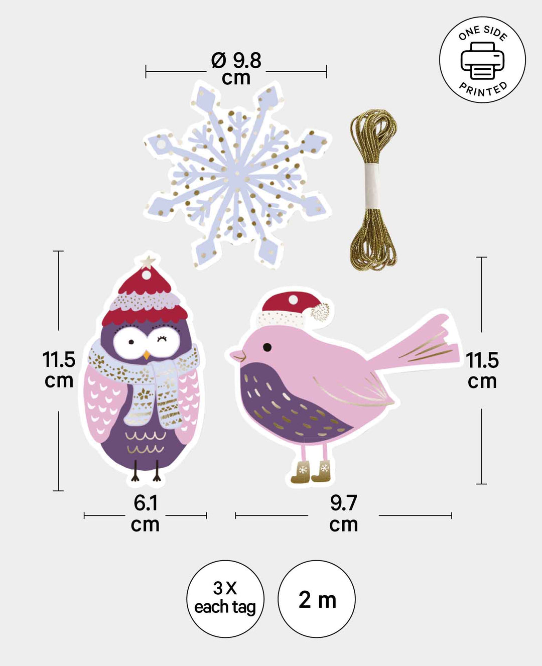 Geschenkanhänger X-Mas XIV, 9 Stk.