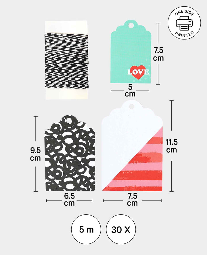Geschenkanhänger Set Love, 30 Stk.