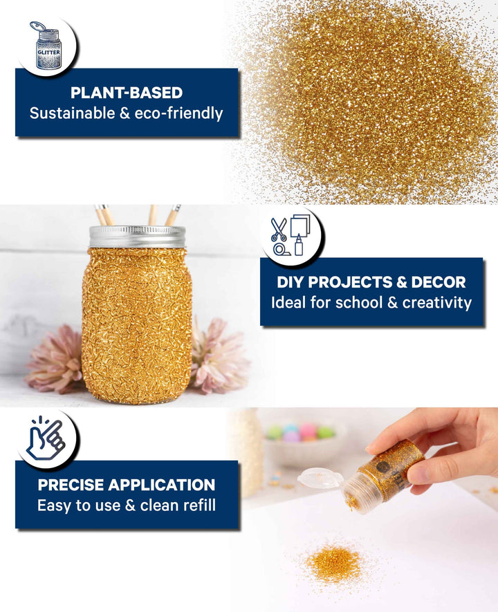Paillettes écologiques, paillettes dorées, biodégradables, 15 g