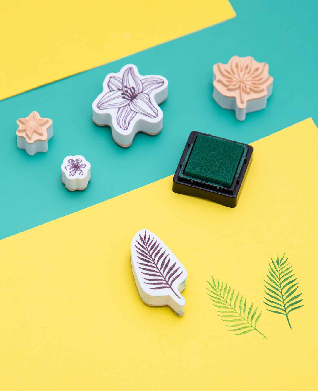 Ink Pad Set, Primary Colors, 3 x 3 cm, 10 pcs.