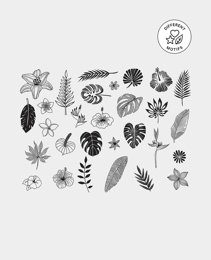 Jungle Stamp Set, incl. ink pad, approx. 1.5 x 5 cm, 29 pcs.
