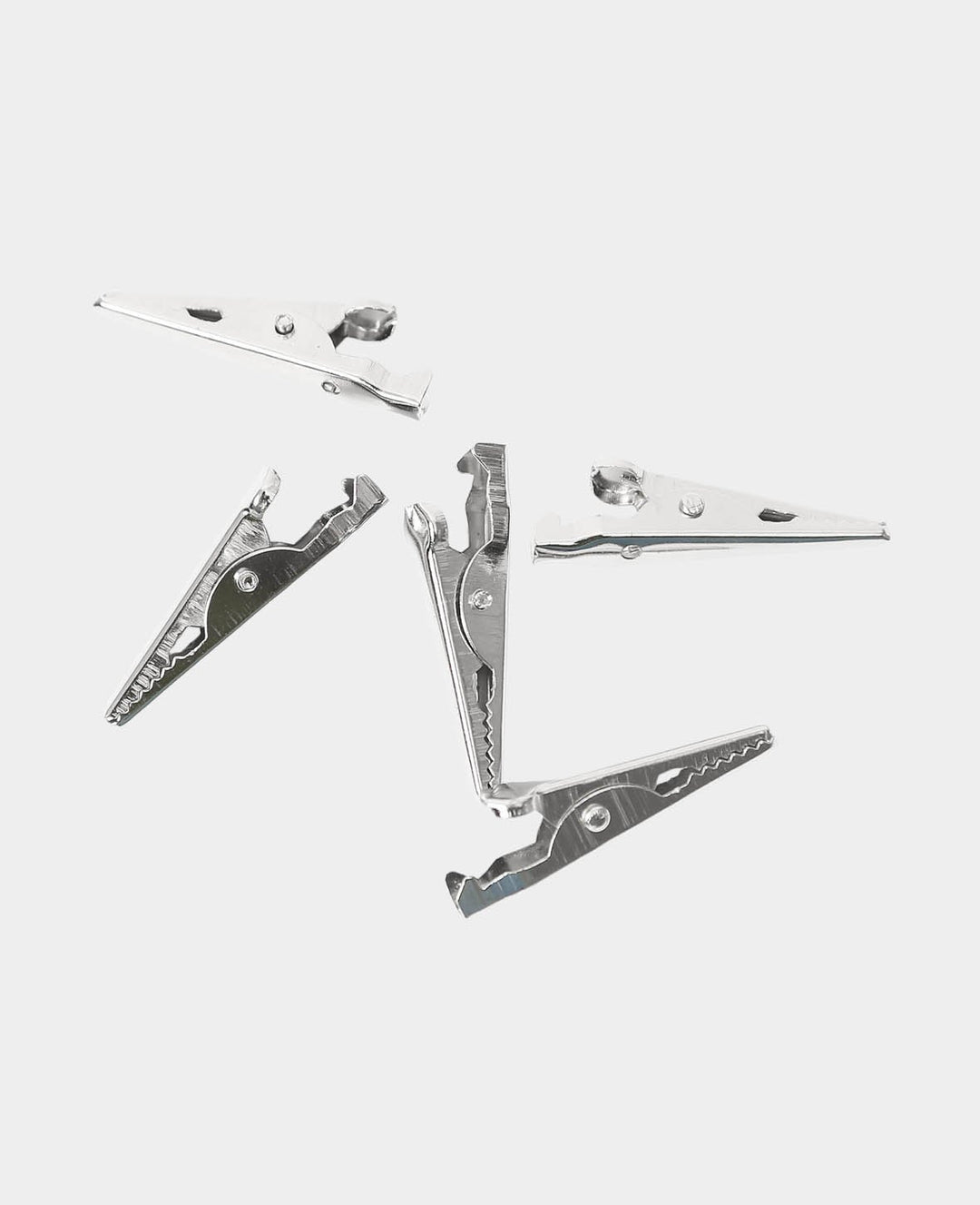 Pince crocodile, pinces crocodiles pour porte-cartes et porte-photos avec fixation à pince, argent, 35 mm, 5 pièces.