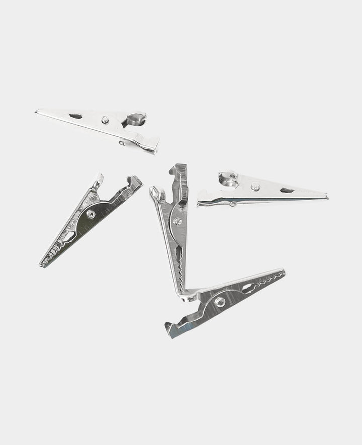 Pince crocodile, pinces crocodiles pour porte-cartes et porte-photos avec fixation à pince, argent, 35 mm, 5 pièces.