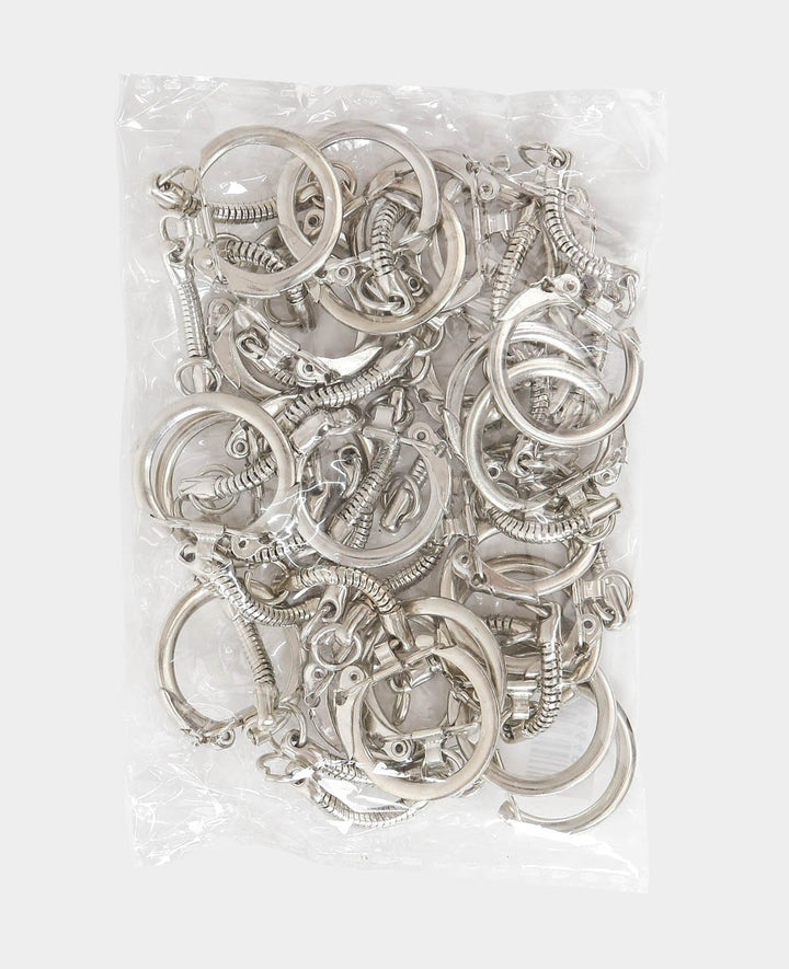 Keyrings with chain, ø 2.5 x 5.5 cm, Silver, 25 pcs