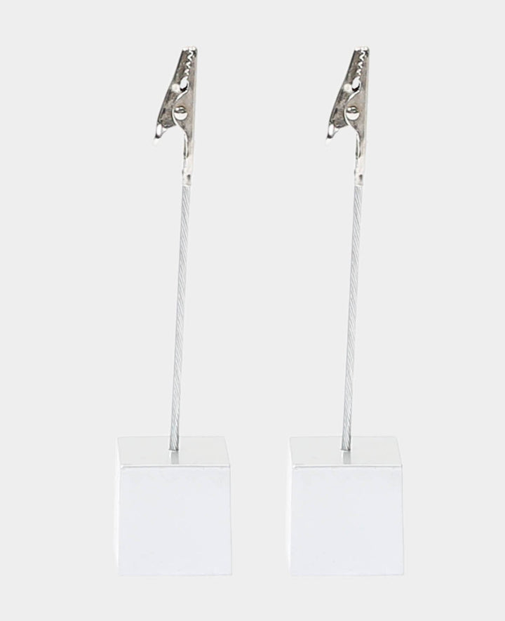 Alligator Clip with Base, Alligator Clips for Card and Photo Holders with Silver Stand, 25 x 25 x 12 mm, 2 pcs.