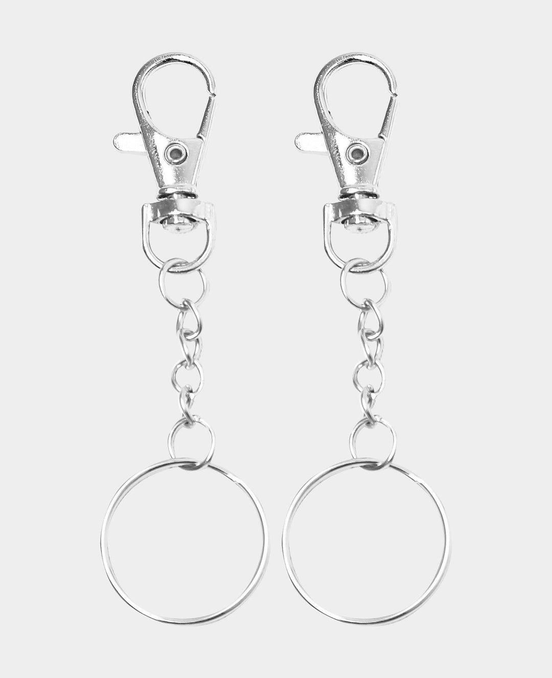 Keyring with carabiner, ø 25mm, silver, 2 pcs.