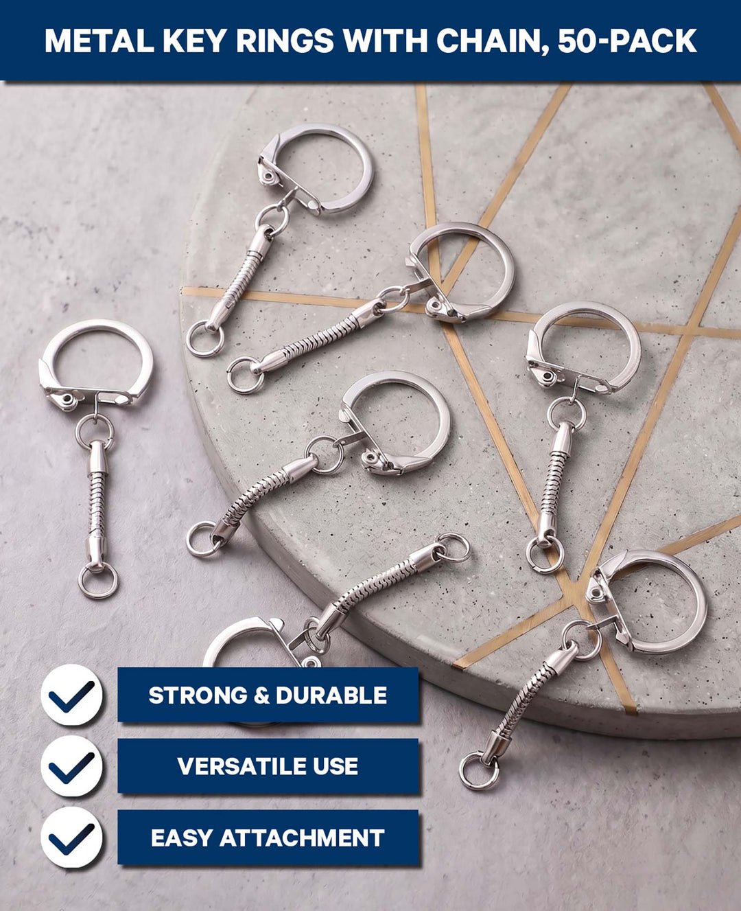Keychain with chain, 6 cm, 50 pcs.