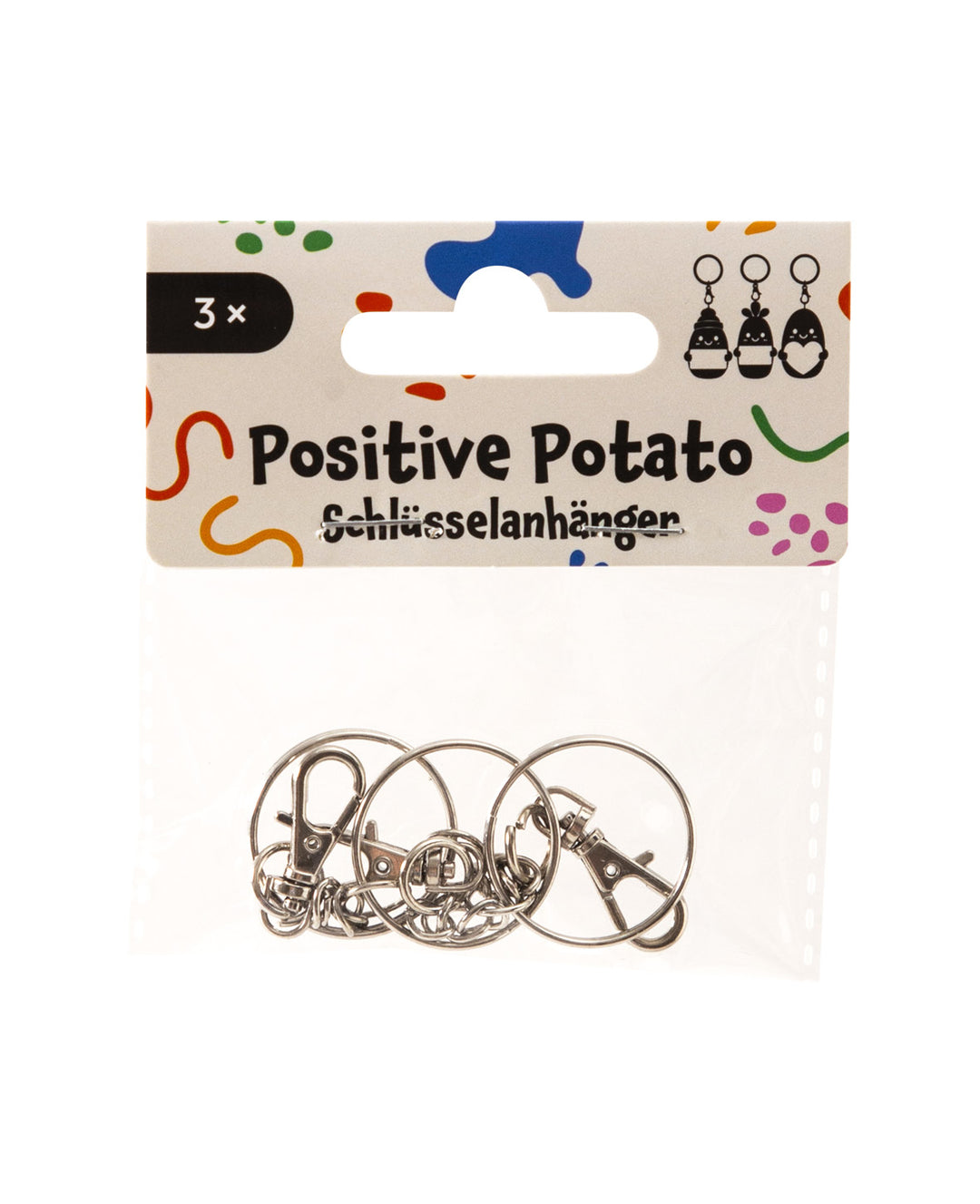 Porte-clés avec mousqueton pour Positive Potatoes, 3 pcs.