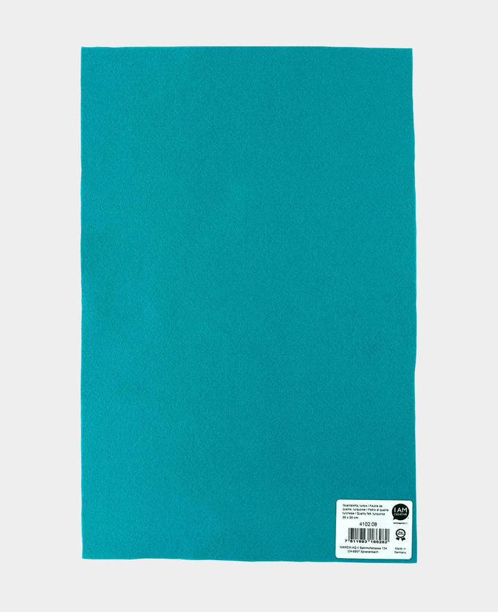 Felt, turquoise, 20 x 30 cm x 1 mm, 1 piece