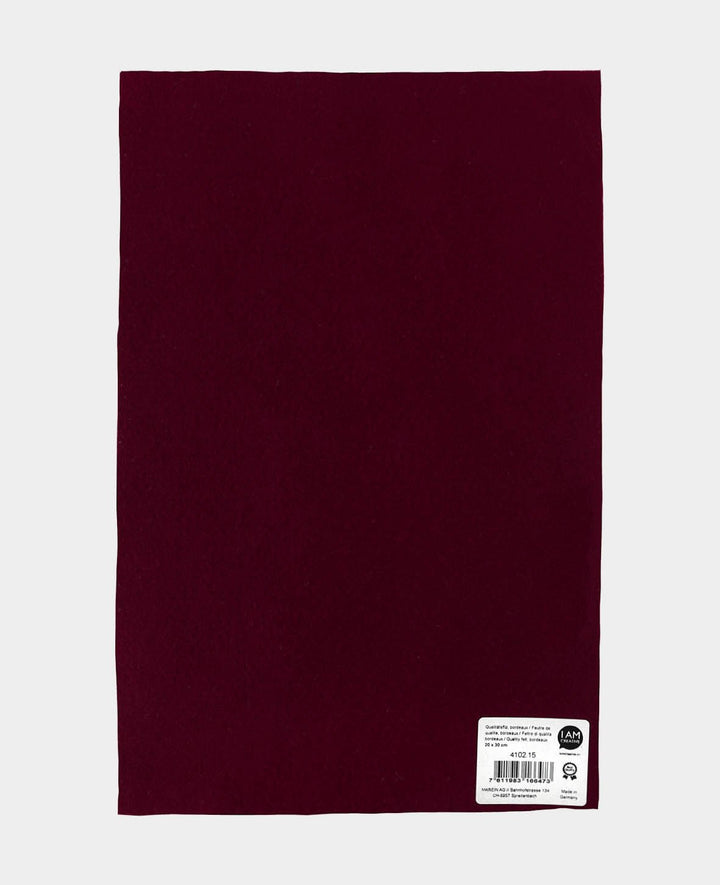 Felt, burgundy, 20 x 30 cm x 1 mm, 1 piece