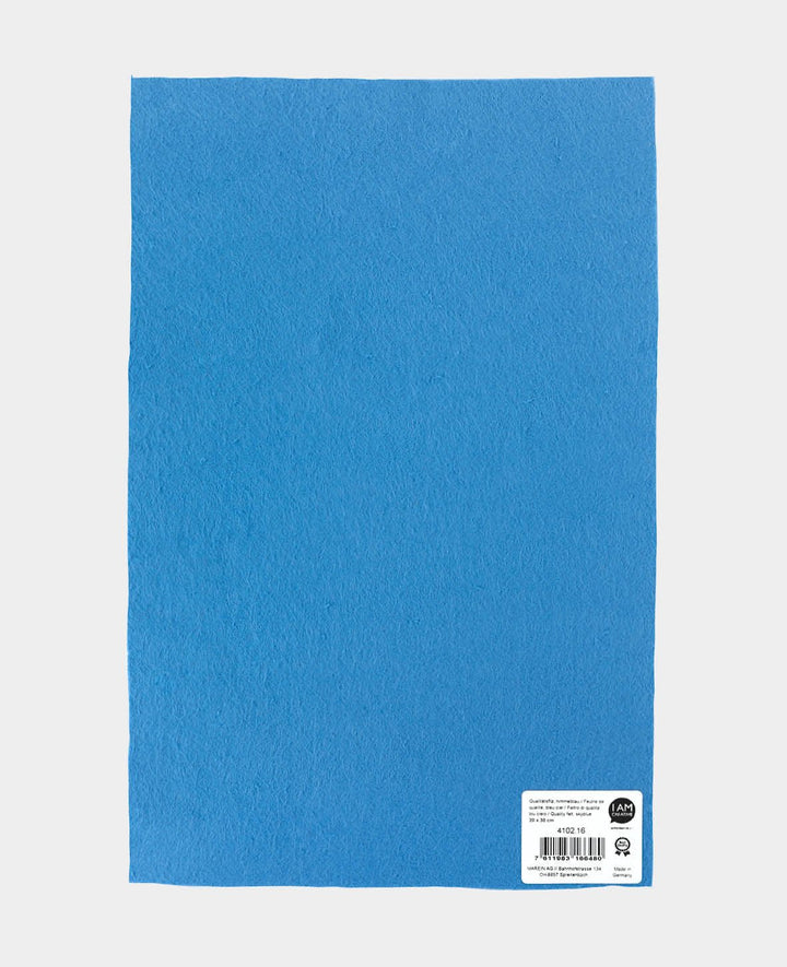 Filz, Himmelblau, 20 x 30 cm x 1 mm, 1 Stück
