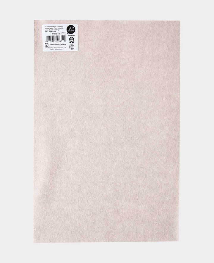 Filz, 20 x 30 cm x 1 mm, Beige, 1 Stück