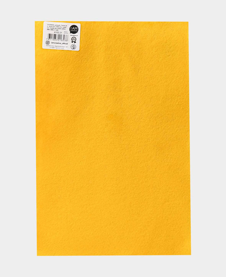 Felt, 20 x 30 cm x 1 mm, golden yellow, 1 piece