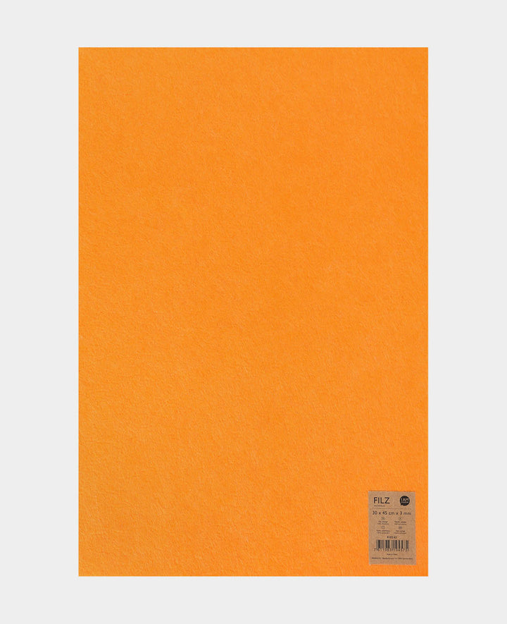 Filz, Orange, 30 x 45 cm x 3 mm, 1 Stück