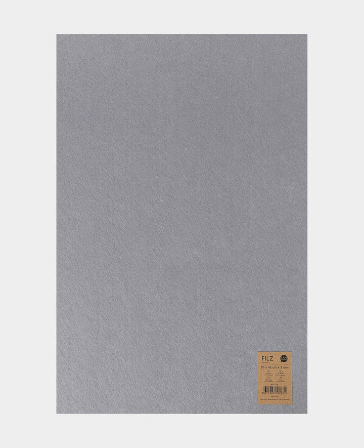 Felt, Grey, 30 x 45 cm x 3 mm, 1 Piece