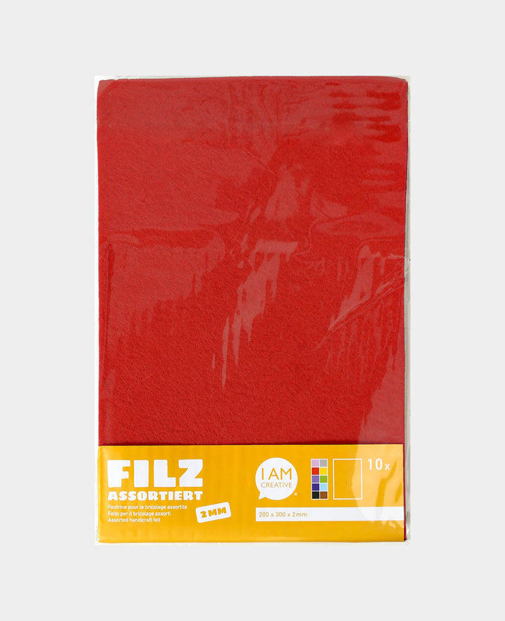 Filzset 20 x 30 cm x 2 mm, 10 Farben