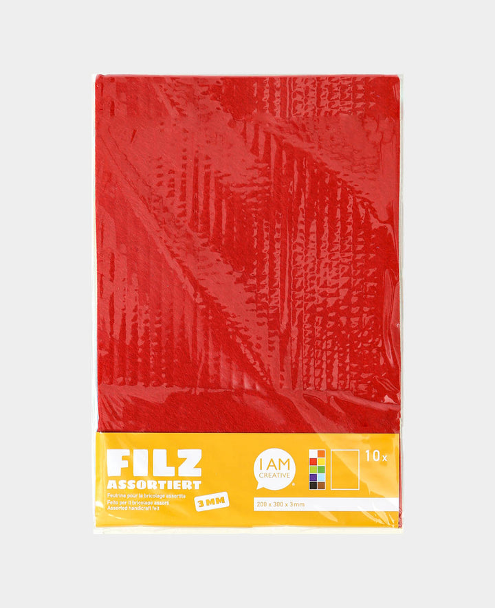 Filzset 20 x 30 cm x 3 mm, 10 Farben