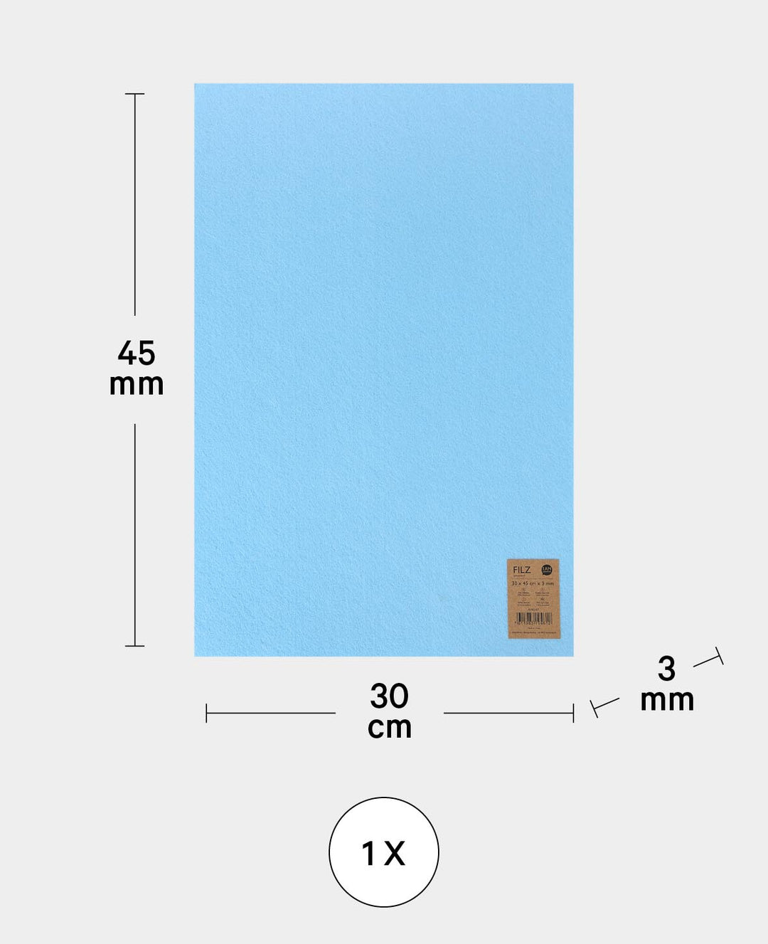 Feutre, jaune citron, 30 x 45 cm x 3 mm, 1 pièce