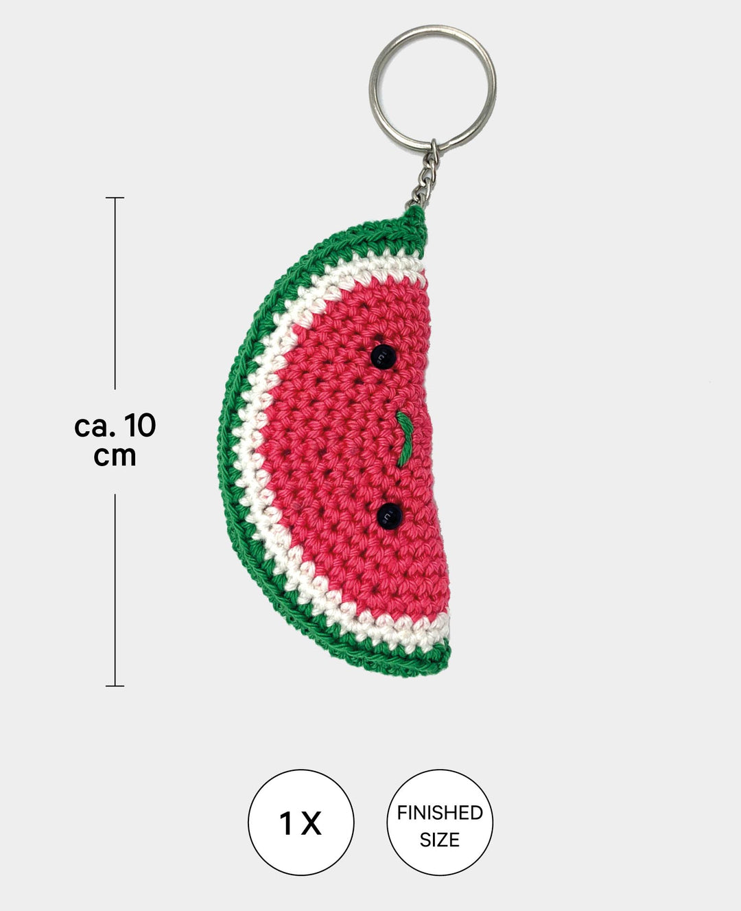 Amigurumi / Crochet Kit Watermelon Keychain Set incl. Instructions