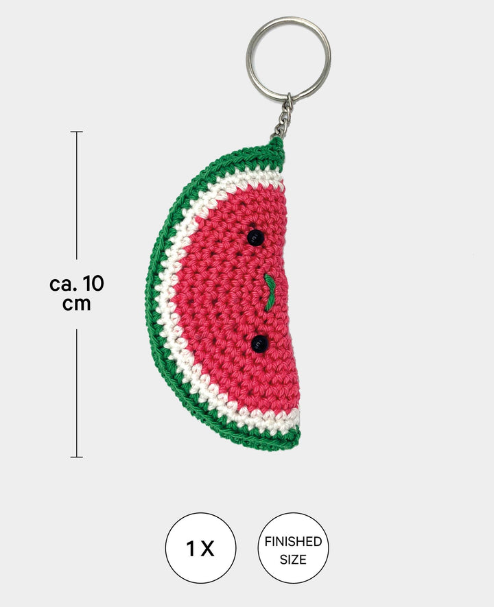 Amigurumi / Crochet Kit Watermelon Keychain Set incl. Instructions