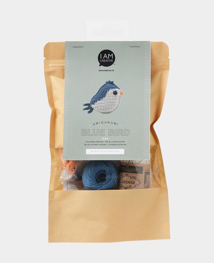 Amigurumi / Crochet kit bird, blue, incl. instructions