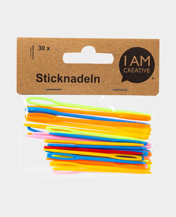 Sticknadeln, Kunststoff-Nähnadeln für Anfänger, Bunt, 20 Stk. x 7 cm &amp; 10 Stk. x 9 cm