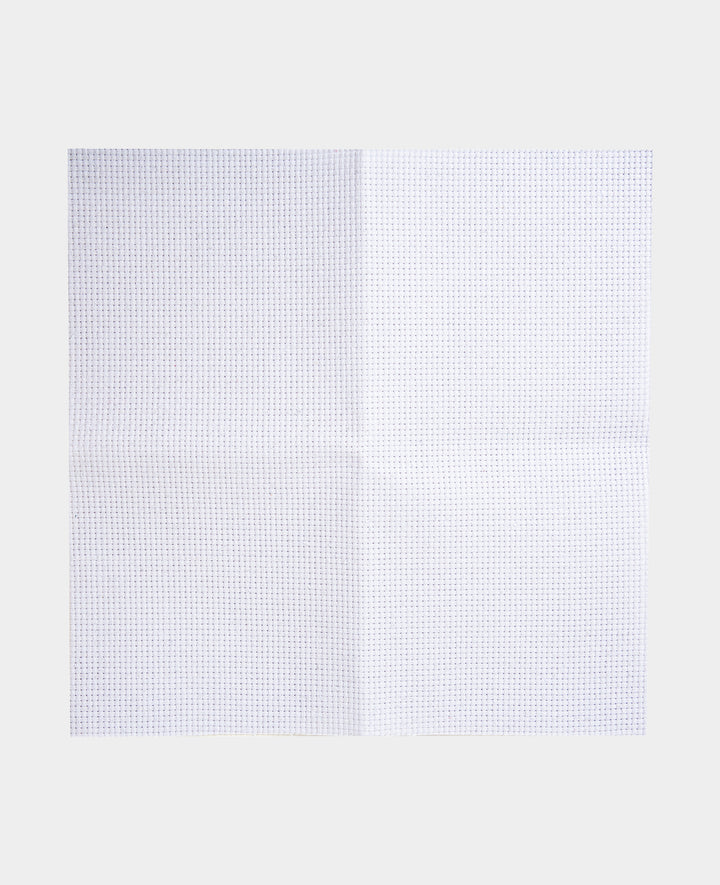 Stoff zum Sticken, 25 x 25 cm, 11ct, Zählstoff aus Polyester zum Besticken mit bunten Garnen, Weiss