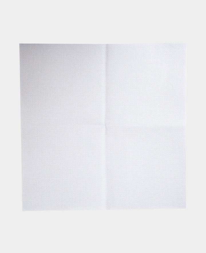 Fabric for embroidery, 35 x 35 cm, 11ct, polyester count fabric for embroidery with colorful threads, White