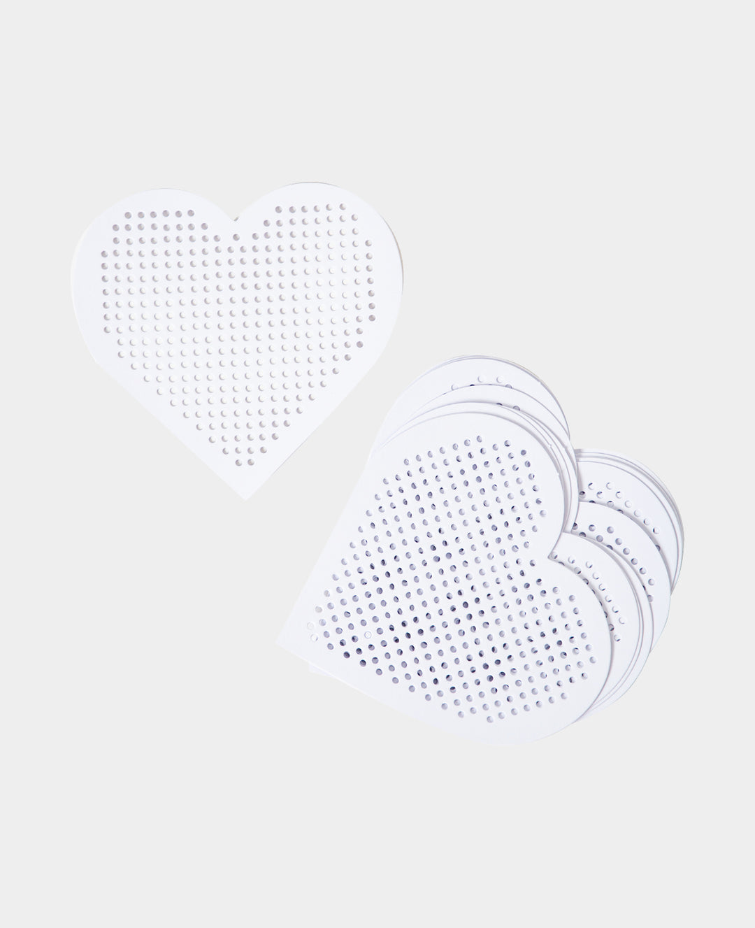 Stitching Card Heart, 10.5 x 10.5 cm, White, 12 pcs.