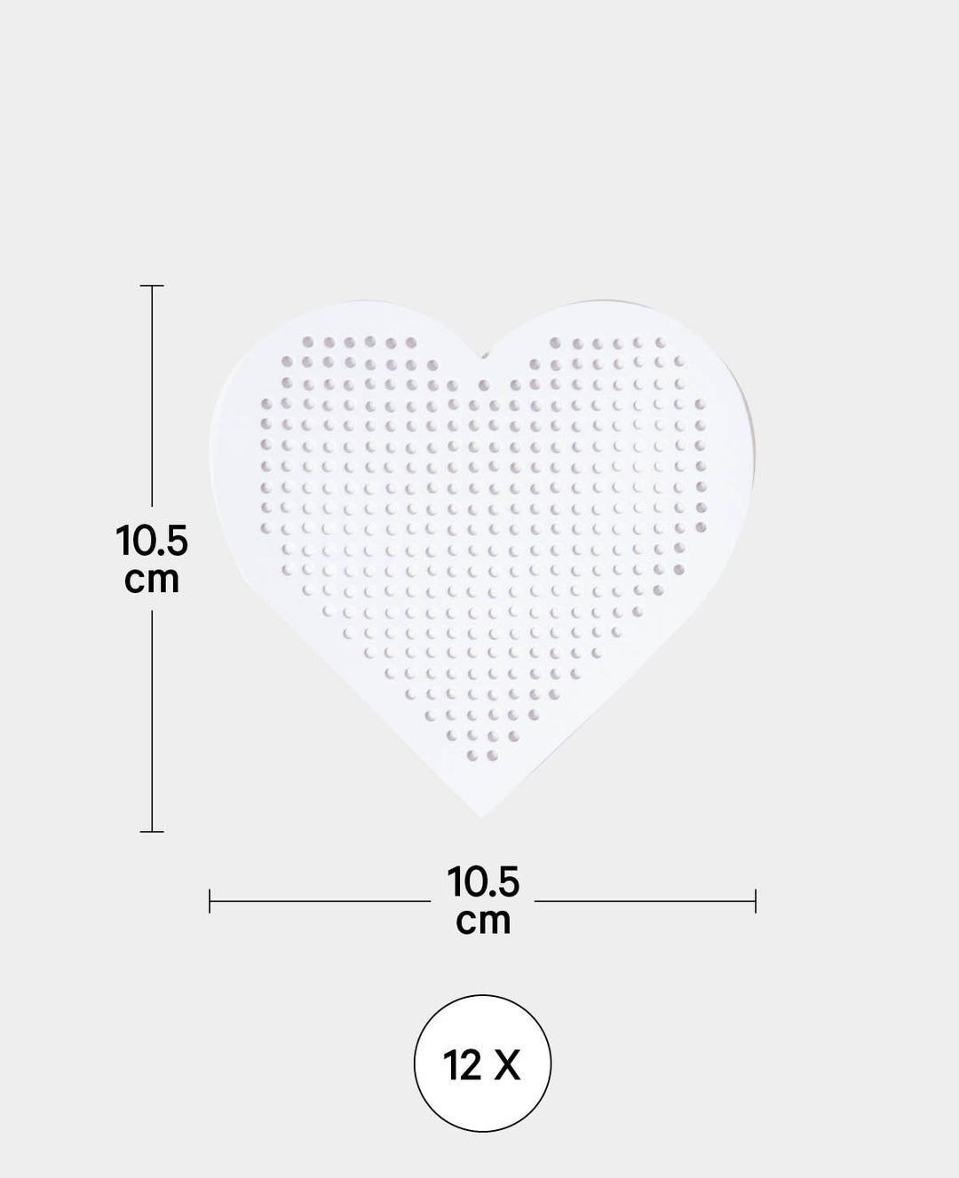 Stitching Card Heart, 10.5 x 10.5 cm, White, 12 pcs.
