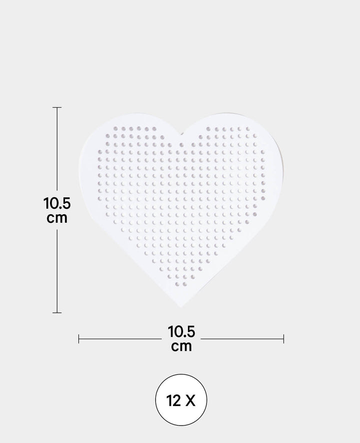 Stitching Card Heart, 10.5 x 10.5 cm, White, 12 pcs.